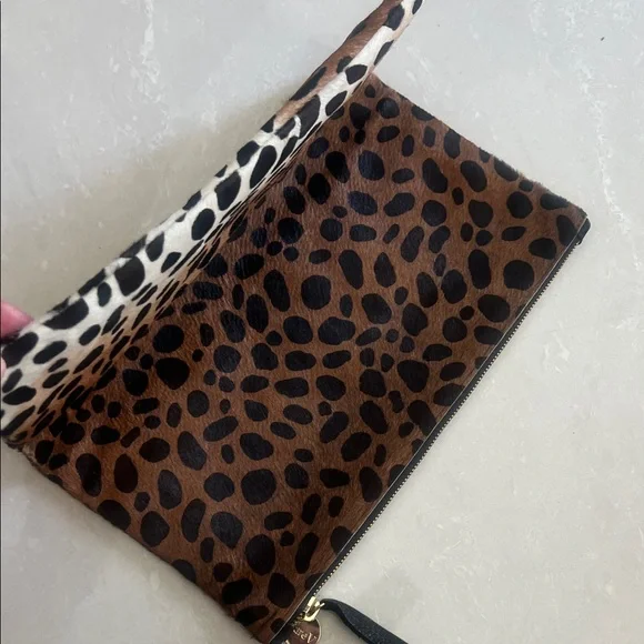 Clare V Leopard Print Clutch with Gold Accents - Picture 3 of 5